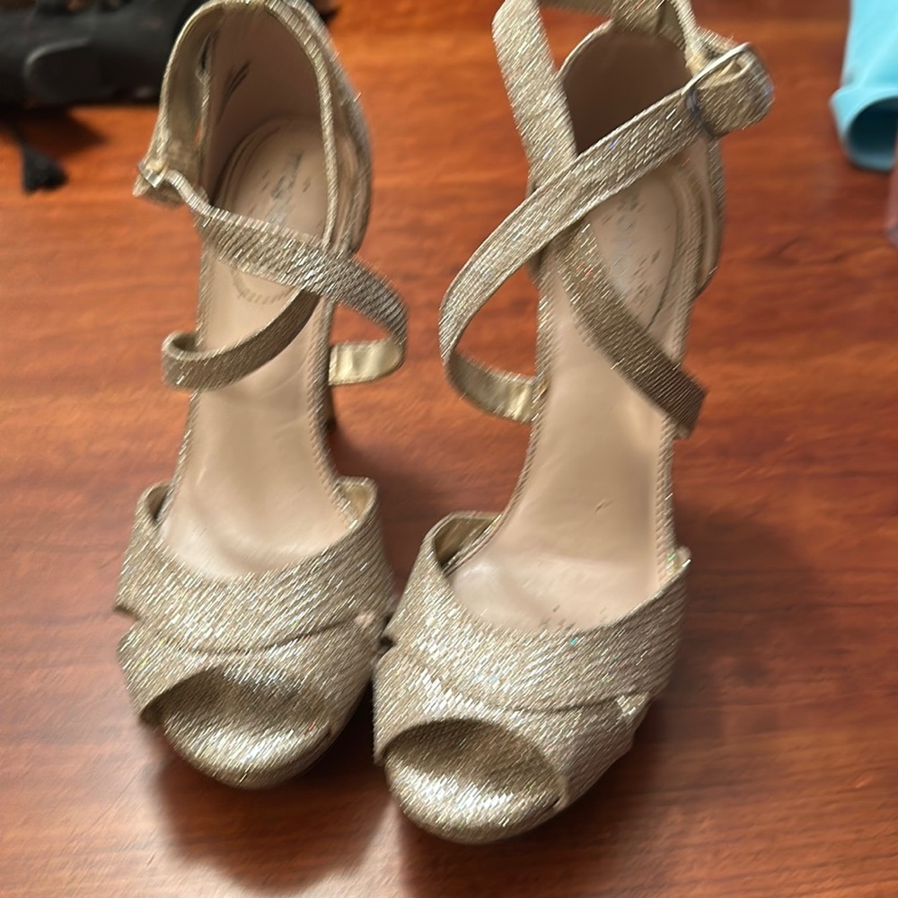 Bundle!!! Gold and black strapy heels. You get both pair for one price!!